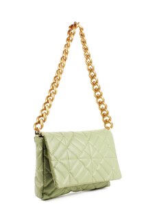 Женская стеганая сумка на плечо с цепочкой, ремешком на руку (20652) Luwwe Bags, вода зеленая