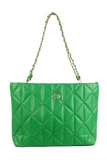 Женская стеганая сумка на плечо с цепочкой и ремешком из искусственной кожи (10599) Luwwe Bags, зеленый