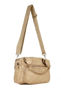 Женская стеганая сумка через плечо с тремя отделениями (10457) Luwwe Bags, норка