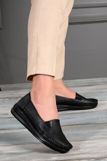 Удобные повседневные туфли для мам на специальном гелевом каблуке Y106 Woggo, черный