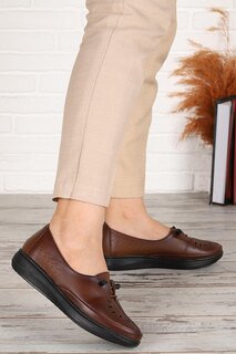 Удобные повседневные туфли для мам на специальном гелевом каблуке Y66 Woggo, шоколадно-коричневый
