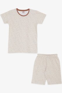 Пижамный комплект для мальчика с рисунком бежевый меланж (4–8 лет) Breeze