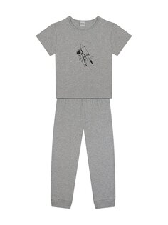 Пижамный комплект для мальчика с круглым вырезом и принтом с короткими рукавами ANTEBIES