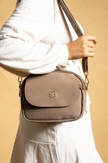 Женская сумка на плечо с регулируемым ремнем, 3 отделениями на молнии и передней крышкой BAG5013-23 Pembe Potin, норка