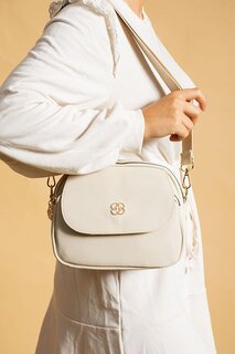 Женская сумка на плечо с регулируемым ремнем, 3 отделениями на молнии и передней крышкой BAG5013-23 Pembe Potin, крем
