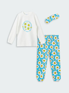 Пижамный комплект из двух предметов для маленьких девочек с круглым вырезом и принтом LUGGI BABY