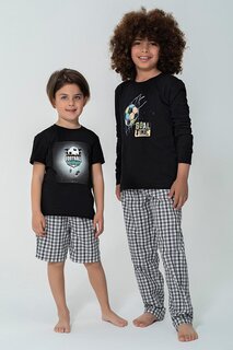 Пижамный комплект из 4 предметов с узором «Футбольный гол» For You Kids