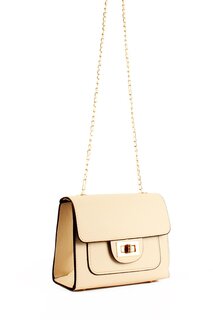 Женская сумка на плечо с ремешком-цепочкой и передним карманом (20689) Luwwe Bags, крем