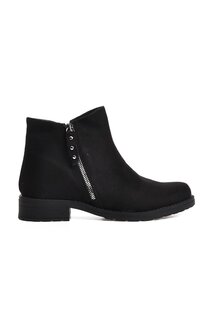 2232 Черные замшевые женские ботинки на меху внутри Ayakmod
