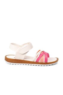 22Y02 Комфортные сандалии для девочек бело-фуксия-розового цвета Ayakmod