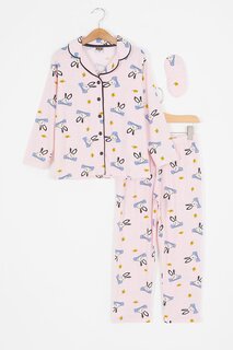 Пижамный комплект на пуговицах для девочек «Розовый кролик» 17087 Pijakids