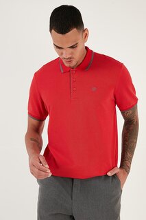 Узкая футболка-поло из 100 % хлопка на пуговицах 5902118 Buratti, красный
