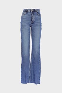 Узкие джинсовые брюки среднего синего цвета с прямыми разрезами и молнией C 4556-021 CROSS JEANS