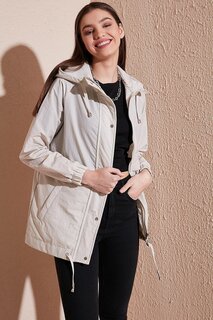 Узкое сезонное пальто Regular Fit с капюшоном 497GILMORE Lela, камень