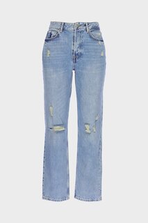 Узкие прямые джинсовые брюки Sydney среднего синего цвета с высокой талией и пуговицами C 4529-060 CROSS JEANS