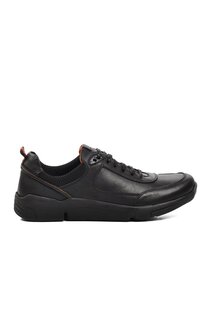 244110-3 Черные мужские кроссовки из натуральной кожи Ayakmod