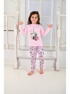 Пижамный комплект с круглым вырезом для маленьких девочек Vitmo Vitamin, светло-розовый