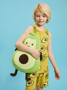 Пижамный комплект с круглым вырезом и шортами для мальчика с принтом Pija Pija, горчица