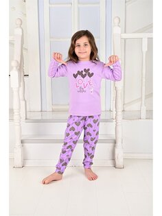 Пижамный комплект с круглым вырезом для маленьких девочек Vitmo Vitamin, сирень