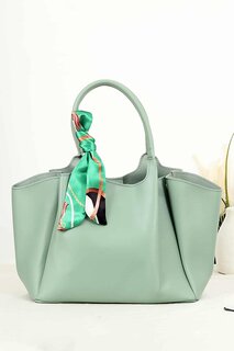 Женская сумка через плечо Monaco большого размера с шарфом BP-4768O BİPANYA, светло-водно-зеленый