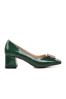 312053 Женские туфли на каблуке с зеленым патентом Ayakmod