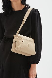 Женская сумка через плечо Vito с 3 проушинами и длинным ремешком, бежевая Minebag