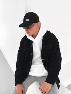 Куртка Oversize унисекс с передним карманом, черная ablukaonline