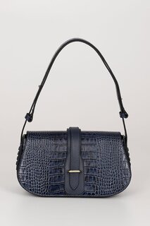 Платиновая женская сумка через плечо небольшого размера из натуральной кожи K8381 GÖNDERİ(R), темно-синий