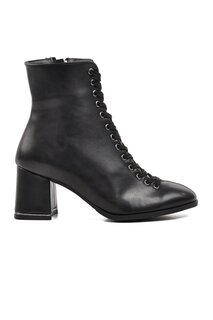 336129 Черные женские ботинки на каблуке Ayakmod