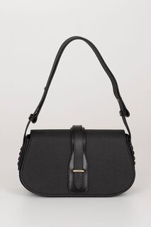 Платиновая женская сумка через плечо небольшого размера из натуральной кожи K8381 GÖNDERİ(R), черный