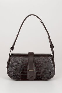 Платиновая женская сумка через плечо небольшого размера из натуральной кожи K8381 GÖNDERİ(R), черный
