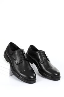 Платиновые повседневные мужские туфли из натуральной кожи с круглым носком на шнуровке 01143 GÖNDERİ(R)