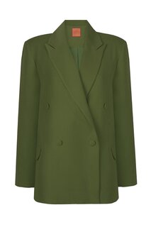 Куртка премиум-класса из крепа на подкладке цвета хаки Oversize WHENEVER COMPANY
