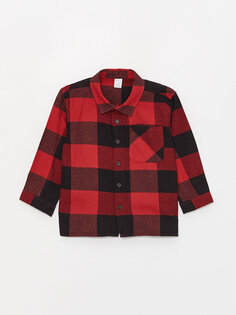 Куртка-рубашка для мальчика с длинными рукавами и клетчатым узором LCW baby, красный плед