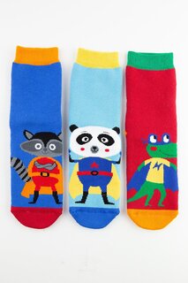 3-х предметные детские носки с противоскользящим полотенцем Cute Hero Bross