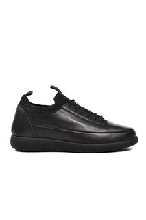 4065 Черные мужские кроссовки из натуральной кожи Ayakmod