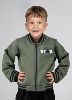 Куртка-бомбер цвета хаки для мальчика LupiaKids