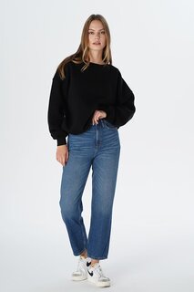 Укороченные джинсовые брюки прямого кроя Eliza среднего синего цвета на молнии C 4518-078 CROSS JEANS