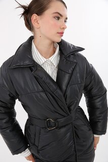 Куртка-пуховик с черным поясом в форме сердца ALL DAY