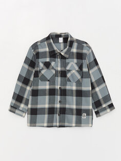 Куртка-рубашка-рубашка в клетку для мальчика с длинными рукавами и клетчатым узором для мальчика LCW baby