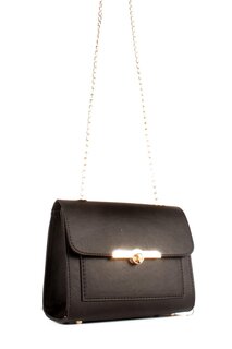Женская сумка через плечо миди на цепочке с передним карманом (20613) Luwwe Bags, черный