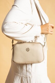 Женская сумка через плечо на молнии с регулируемым ремешком и 4 отделениями BAG5006-23 Pembe Potin, бежевый
