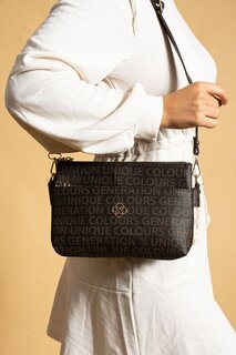 Женская сумка через плечо на молнии с регулируемым ремнем и 3 отделениями BAG4944-23Распечатать Pembe Potin, коричневый