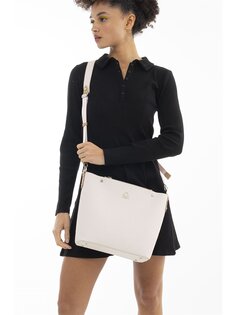 Женская сумка через плечо с кожаным принтом BENETTON, бежевый