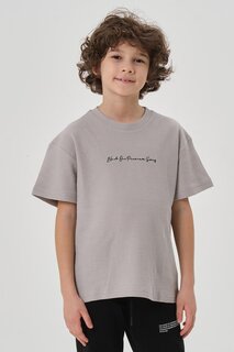 Летняя футболка из вафельной ткани для мальчика BLACK ONE, светло-серый