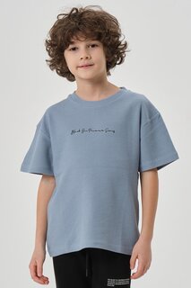 Летняя футболка из вафельной ткани для мальчика BLACK ONE, синий