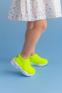 Ультралегкая стелька из пены с эффектом памяти. Детская трикотажная спортивная обувь Neon Green-M-1002. First Step
