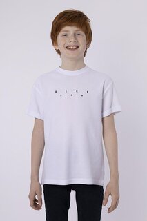 Летняя футболка с круглым вырезом для мальчика и карманом с принтом BLACK ONE, белый
