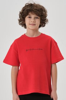 Летняя футболка из вафельной ткани для мальчика BLACK ONE, красный