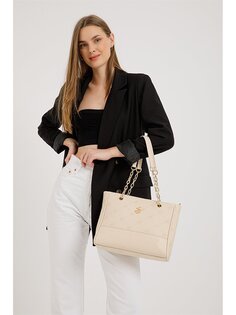 Женская сумка через плечо с кожаным принтом Beverly Hills Polo Club, бежевый